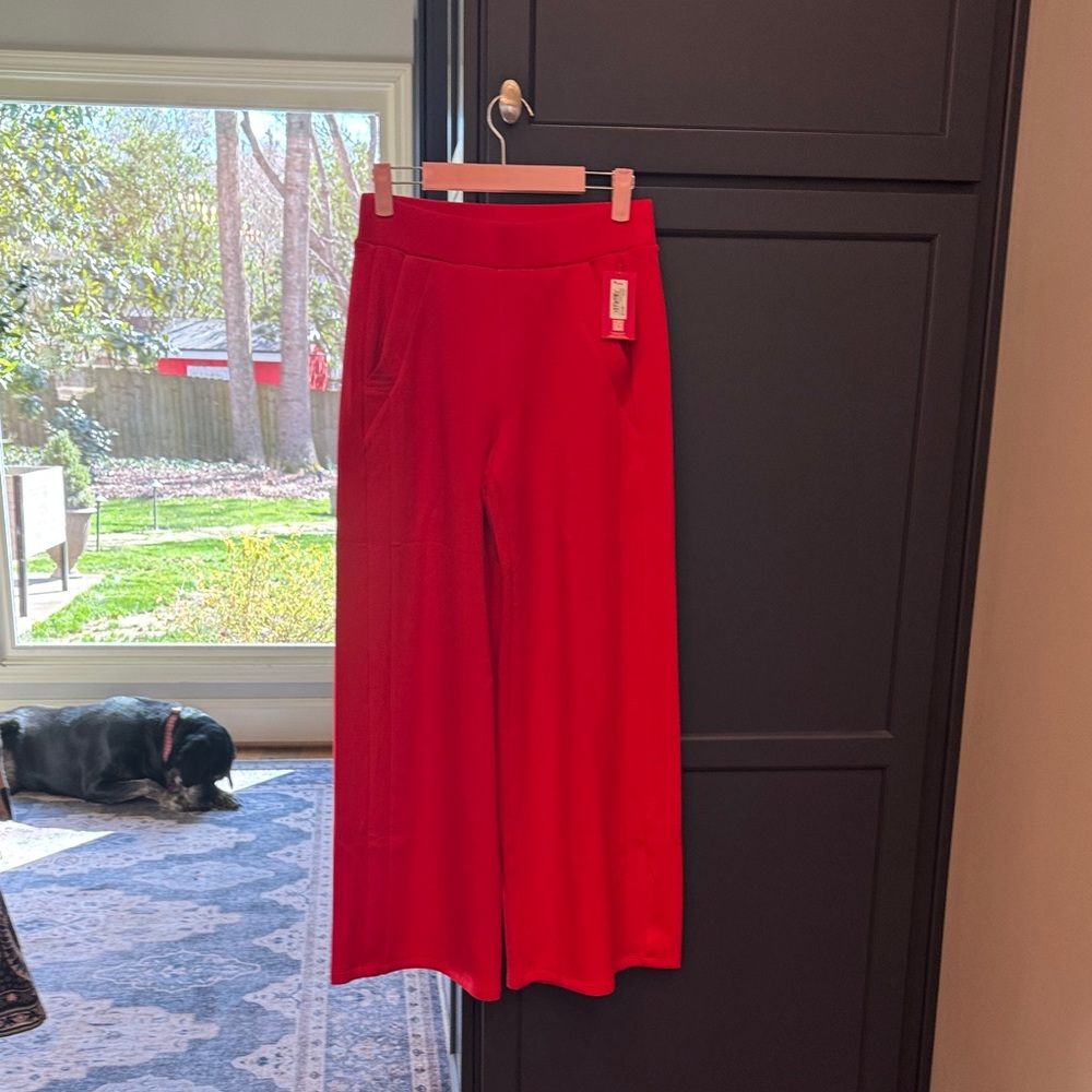SPANX Air Essentials red wide leg pants NWT